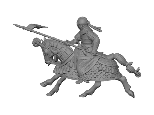 3D model for Armored Knight on a Warhorse