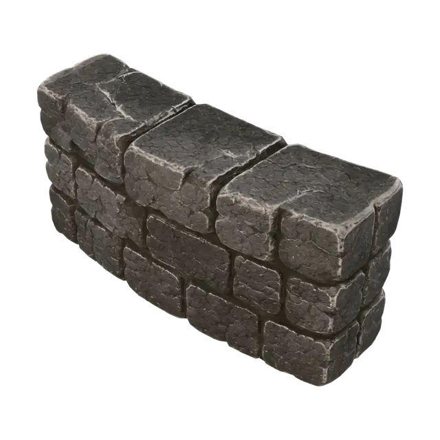 3D model for Cracked Cobblestone Wall