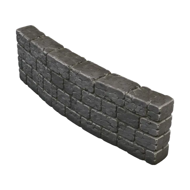 3D model for Cracked Cobblestone Wall