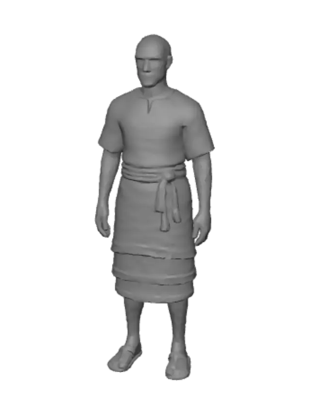 3D model for Layered Fringe Linen Tunic