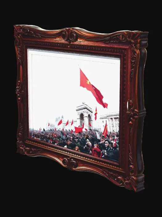 3D model for Generate a generic wooden picture frame featuring the october revolution