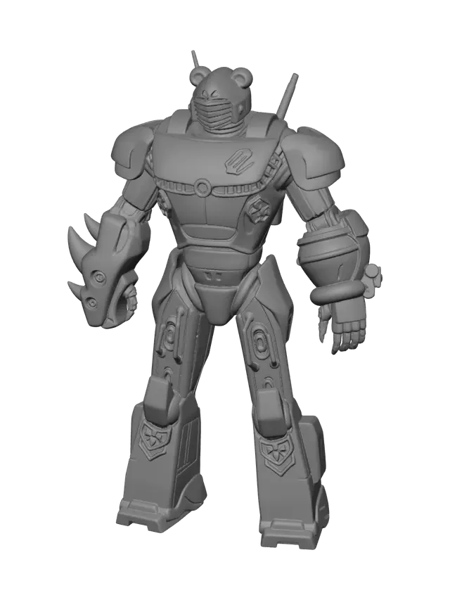 3D model for Low-Poly Mecha Team Leader