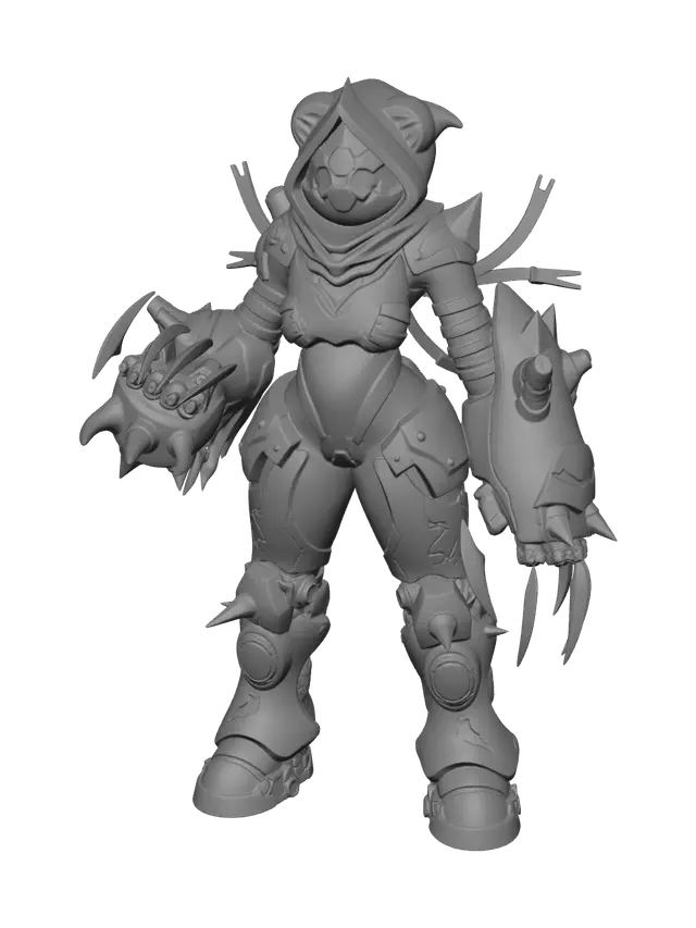 3D model for Weathered Mecha Team Leader