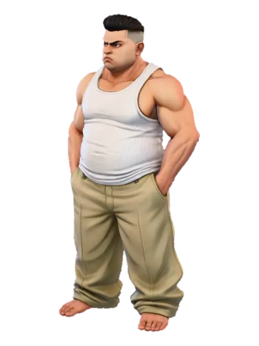 Toma como referencia la foto. Convierte a la persona en un personaje estilo anime… - Longpants 3D model, vytvořený pomocí AI