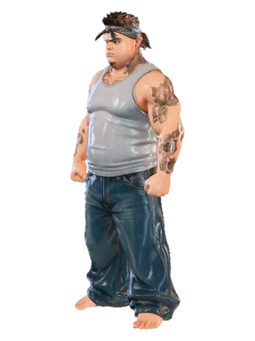 Toma como referencia la foto. Convierte a la persona en un personaje estilo anime… - Longpants 3D model, vytvořený pomocí AI