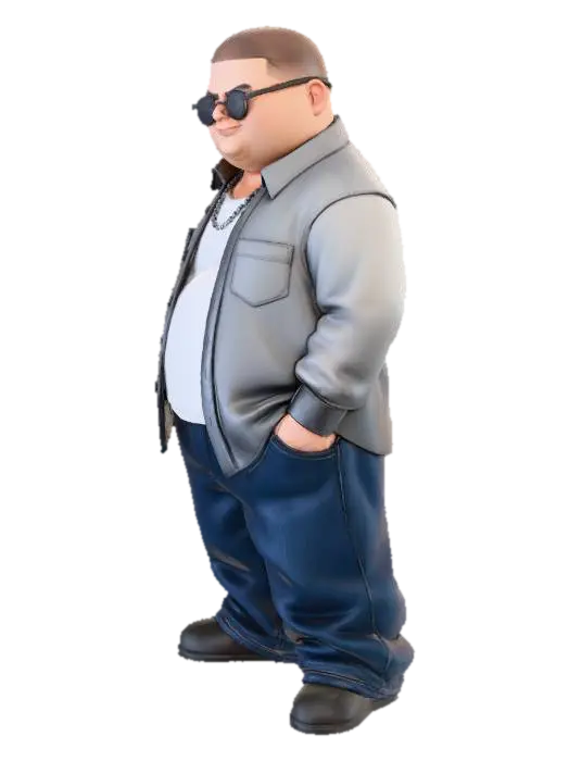 Toma como referencia la foto. Convierte a la persona en un personaje estilo anime… - Longpants 3D model, vytvořený pomocí AI