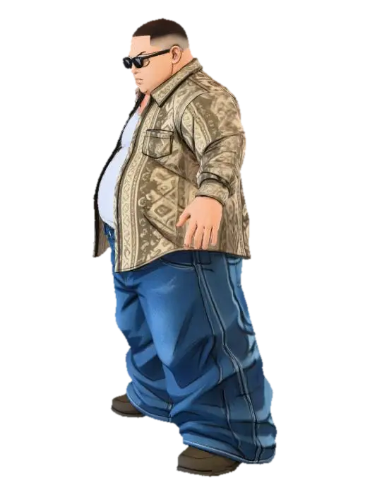 Toma como referencia la foto. Convierte a la persona en un personaje estilo anime… - Longpants 3D model, vytvořený pomocí AI