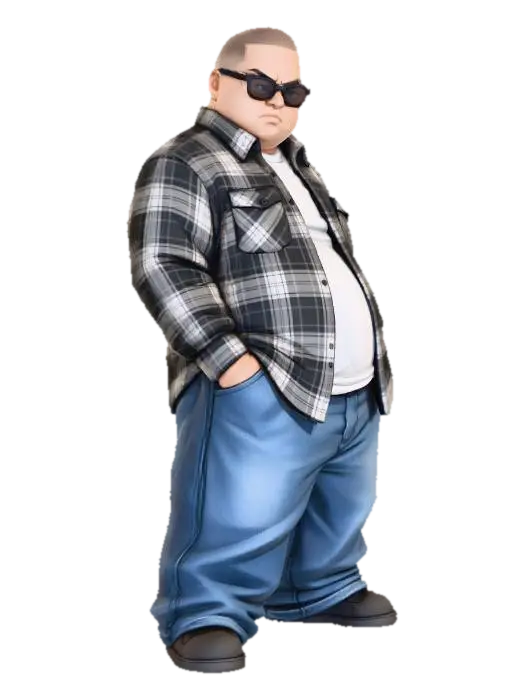 Toma como referencia la foto. Convierte a la persona en un personaje estilo anime… - Longpants 3D model, vytvořený pomocí AI