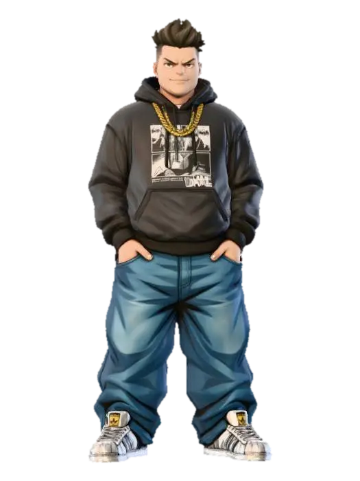Toma como referencia la foto. Convierte a la persona en un personaje estilo anime .… - Homie 3D model, vytvořený pomocí AI