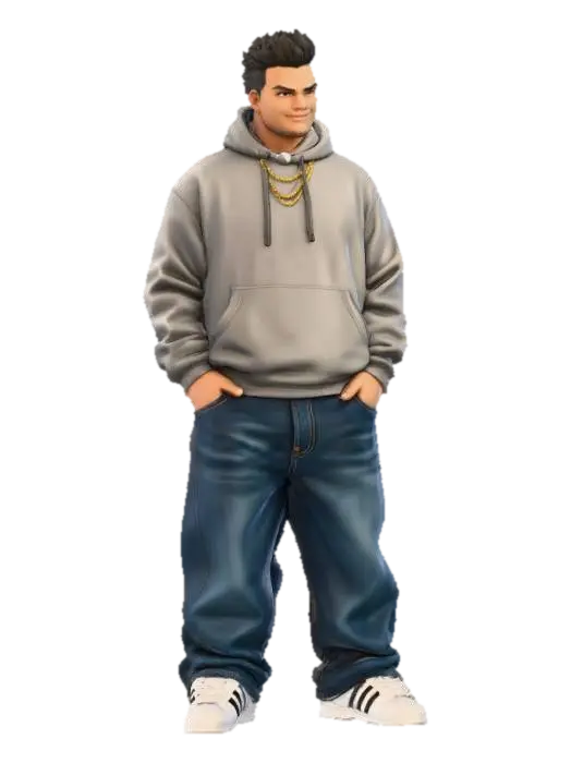 Toma como referencia la foto. Convierte a la persona en un personaje estilo anime .… - Homie 3D model, vytvořený pomocí AI