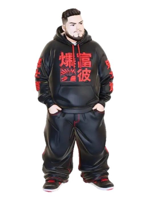 Toma como referencia la foto. Convierte a la persona en un personaje estilo anime.… - Homie 3D model, vytvořený pomocí AI