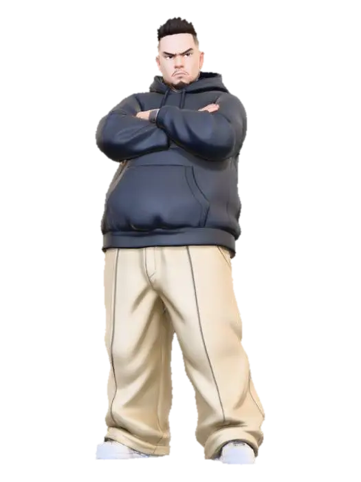 Toma como referencia la foto. Convierte a la persona en un personaje estilo anime.… - Homie 3D model, vytvořený pomocí AI