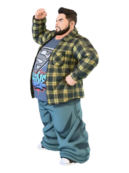 Toma como referencia la foto. Convierte a la persona en un personaje estilo anime.… - Homie 3D model, vytvořený pomocí AI