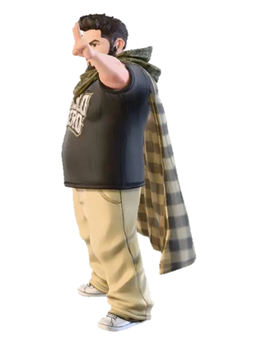 Toma como referencia la foto. Convierte a la persona en un personaje estilo anime.… - Homie 3D model, vytvořený pomocí AI