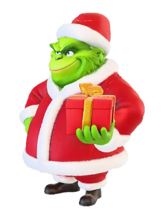 Toma como refrencia la foto. Conviertelo en un grinch de color verde y con traje… 3D model, vytvořený pomocí AI