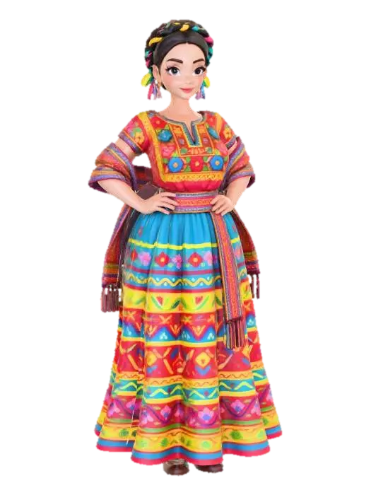 3D model for copia al personaje de anime. estilo mexicano , el modelo tiene que estar en poses estandar,sin el arbol y has el modelo lo mas femenino posible. quita la gorra. senos grandes. usa colores mexicanos y color de cabello distinto. usar diferente tipo de cabello. caderas grandes. talla large en los pechos. cuerpo entero que se vea todo el cuerpo en la imagen.
poses de modelo de revista sin usar poses con los dedos. ropa tipica mexicana