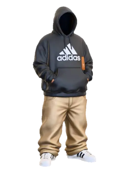 Toma como referencia la foto. Convierte a la persona en un personaje estilo anime .… - Baggy 3D model, vytvořený pomocí AI