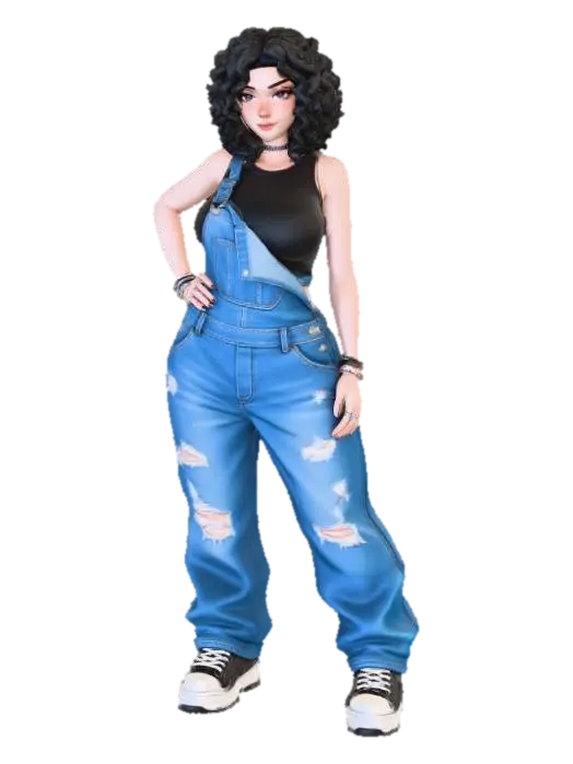 usa el rostro de la segunda foto.copia al personaje de anime, usa colores versatiles… - Baggy 3D model, vytvořený pomocí AI