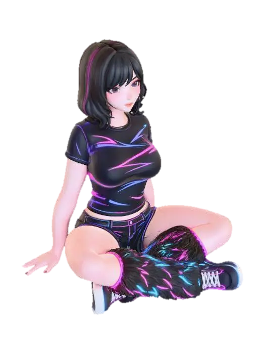 Neon Aura 3D model, vytvořený pomocí AI