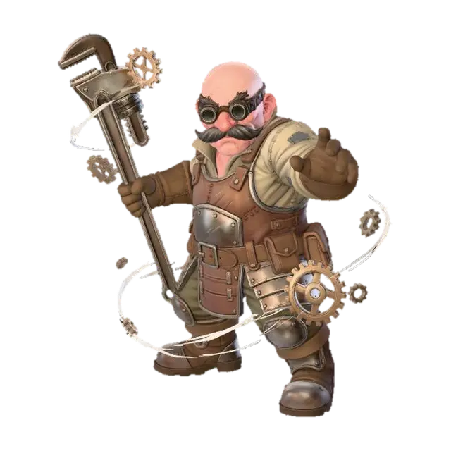 Modello 3D Gearbound Dwarf Smith, generato dall’IA