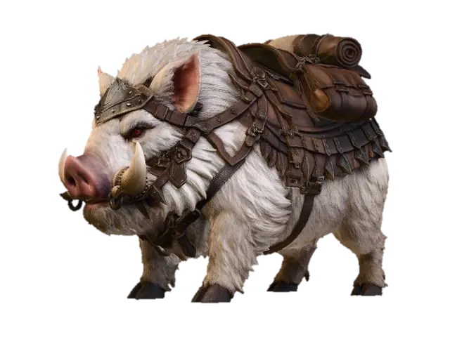 Armored Boar 3D model, vytvořený pomocí AI