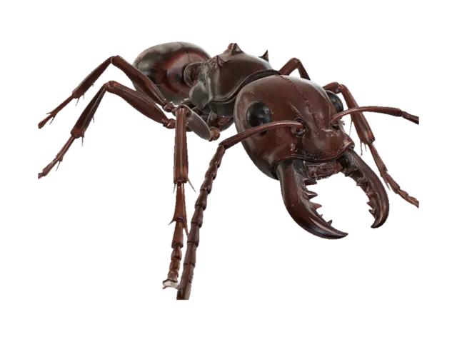 Crimson Mandible Warrior 3D model, vytvořený pomocí AI