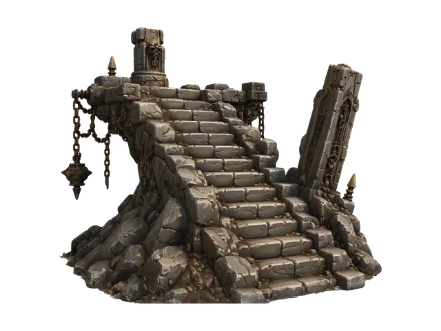 Model 3D Stairway to the Skull Gate - Mysterious, dijana oleh AI