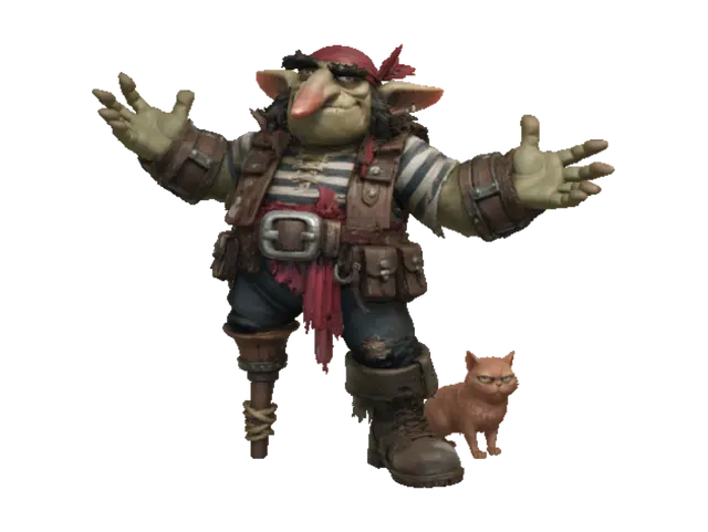 3D model for The Pirate Troll and the Cat