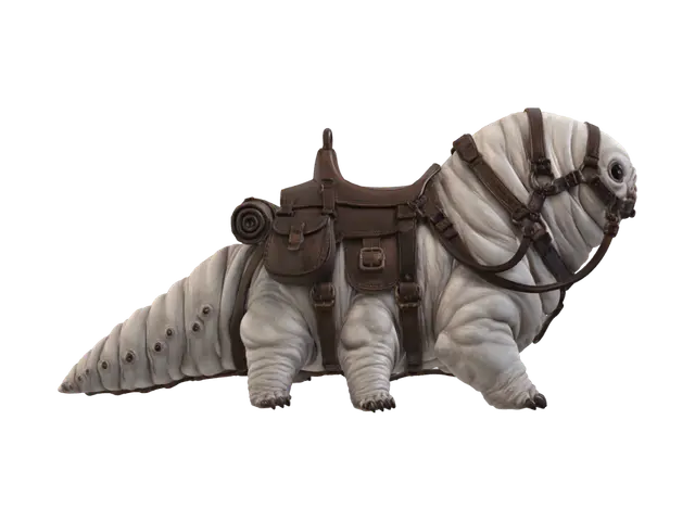 Saddlebound Leviathan 3D model, vytvořený pomocí AI