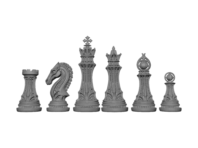 3D model for Ornate Lattice Chess Set