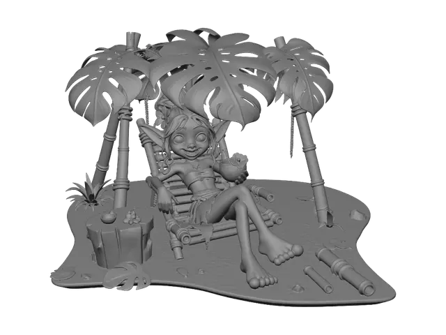 3D model for Tropical Beach Sprite Relaxing