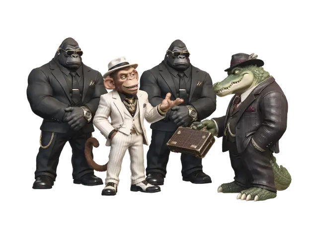 Gangsters - Sticker 3D model, vytvořený pomocí AI