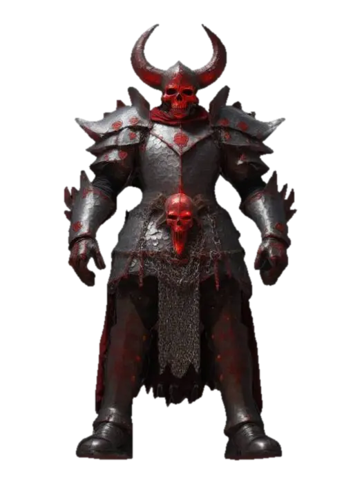 The Armored Cyclops Massive and clad in jagged, blackened steel plates hammered to fit… - Hell 3D model, vytvořený pomocí AI