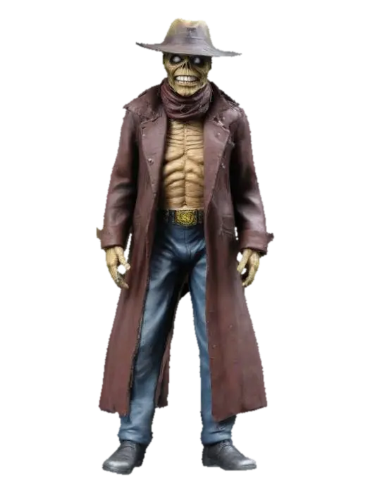 Rorschach's defining feature is his mask, a stark white fabric with constantly… - Ironmaiden 3D model, vytvořený pomocí AI