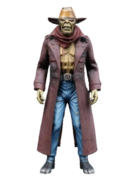 Rorschach's defining feature is his mask, a stark white fabric with constantly… - Ironmaiden 3D model, vytvořený pomocí AI