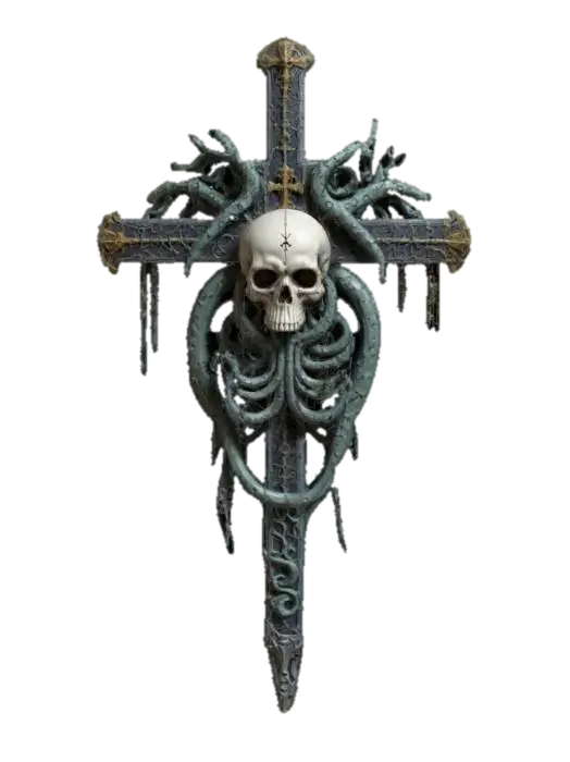 Gothic Fusion - Cross 3D model, vytvořený pomocí AI