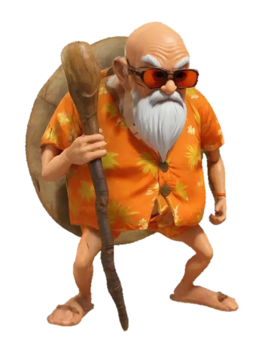 Master Roshi - Sunglasses 3D model, vytvořený pomocí AI