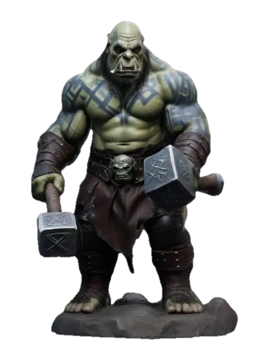 Ogre Warrior - Tattoos 3D model, vytvořený pomocí AI