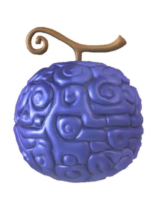 Purple Swirl Fruit 3D model, vytvořený pomocí AI