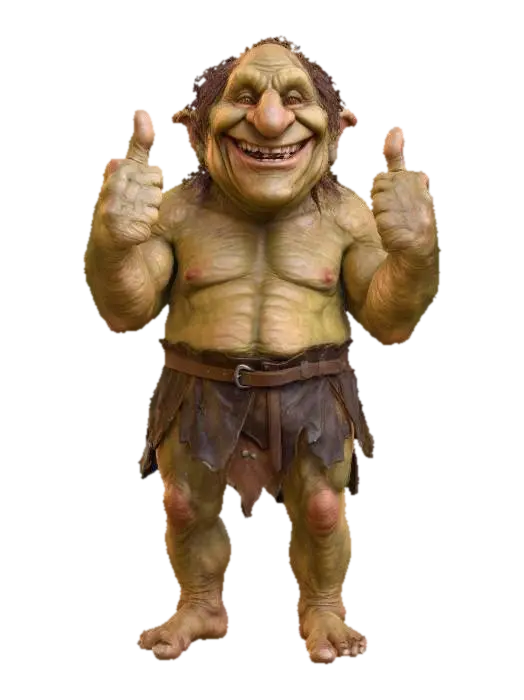 Happy Troll 3D model, vytvořený pomocí AI