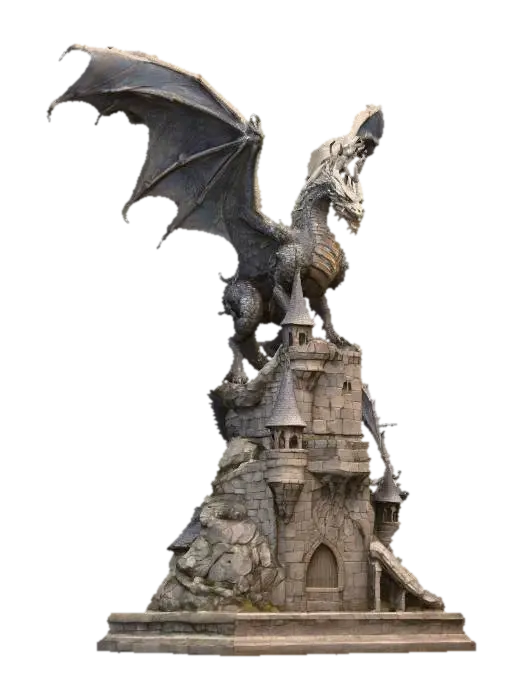 Dragon's Dominion - Realm 3D model, vytvořený pomocí AI