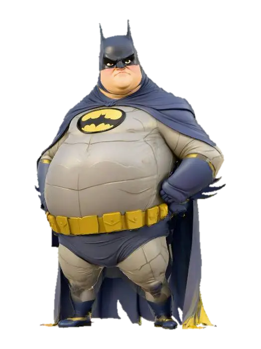 Batman Overweight, #Halloween2025# - Meme 3D model, vytvořený pomocí AI