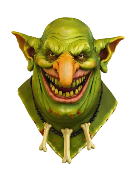 Grinning Goblin, #villain# - Animated 3D model, AI generated