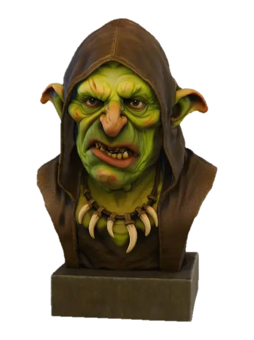 Goblin Shaman 3D model, vytvořený pomocí AI