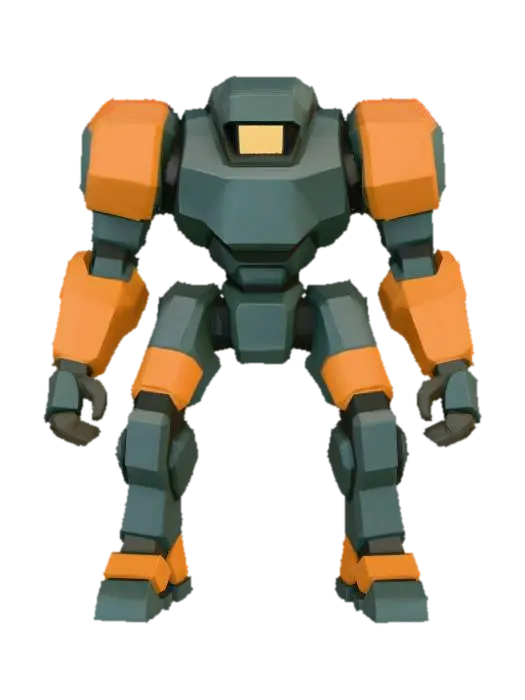 LOW POLY MECH - Polygon 3D model, vytvořený pomocí AI