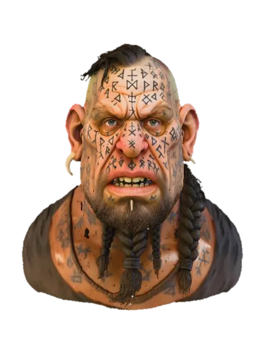 Ancient Runes Enigma 3D model, vytvořený pomocí AI