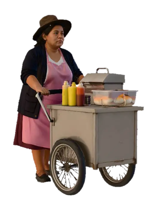 Food Cart Vendor - Restaurant 3D model, vytvořený pomocí AI
