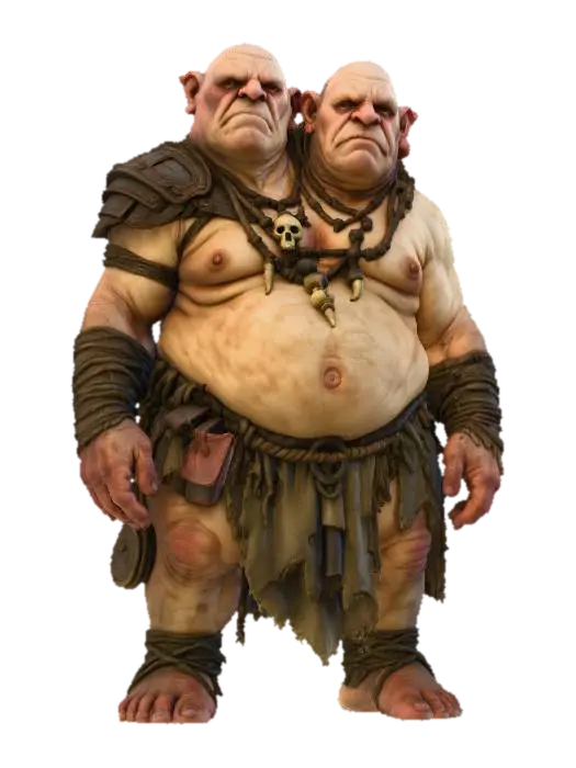 Two-Headed Ogre Warrior - Twoheaded AI 생성 3D 모델