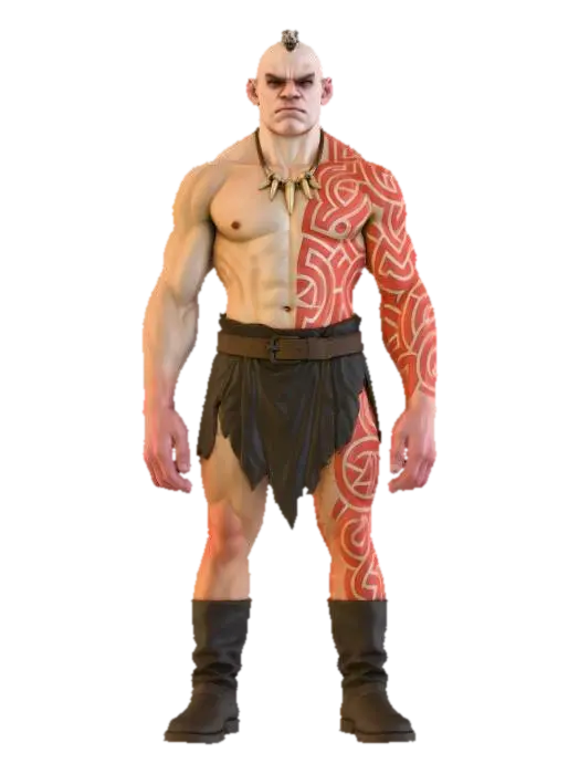 Warrior Strength 3D model, vytvořený pomocí AI