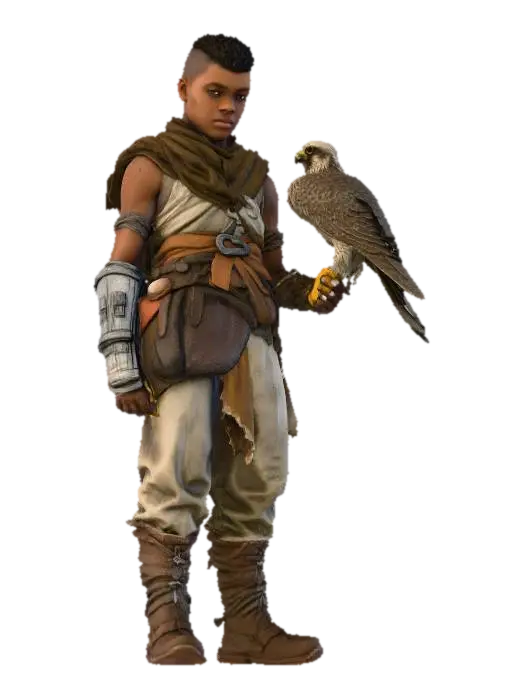 Falcon Whisperer - Lord 3D model, vytvořený pomocí AI